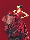 Flamenco Dancer Canvas Paintings - Bailarina Orgullosa del Flamenco